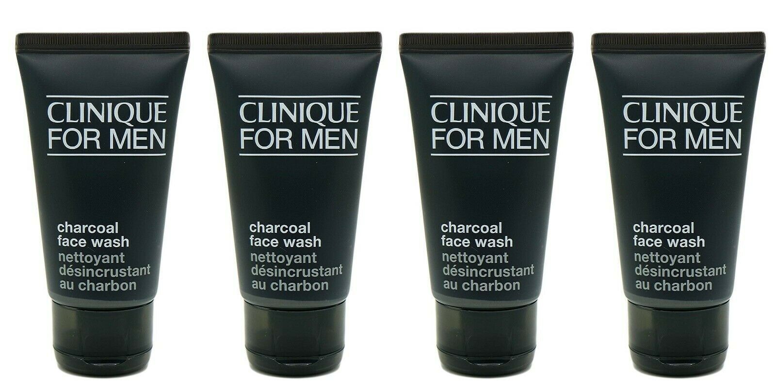 4x Clinique For Men Charcoal Face Wash 1.7 oz/50 ml ea = 6.8 oz/200 ml Full Size
