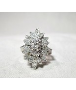 Vintage 14K Diamond Cluster Ladies Cocktail Ring Size 6 K105 - $787.05