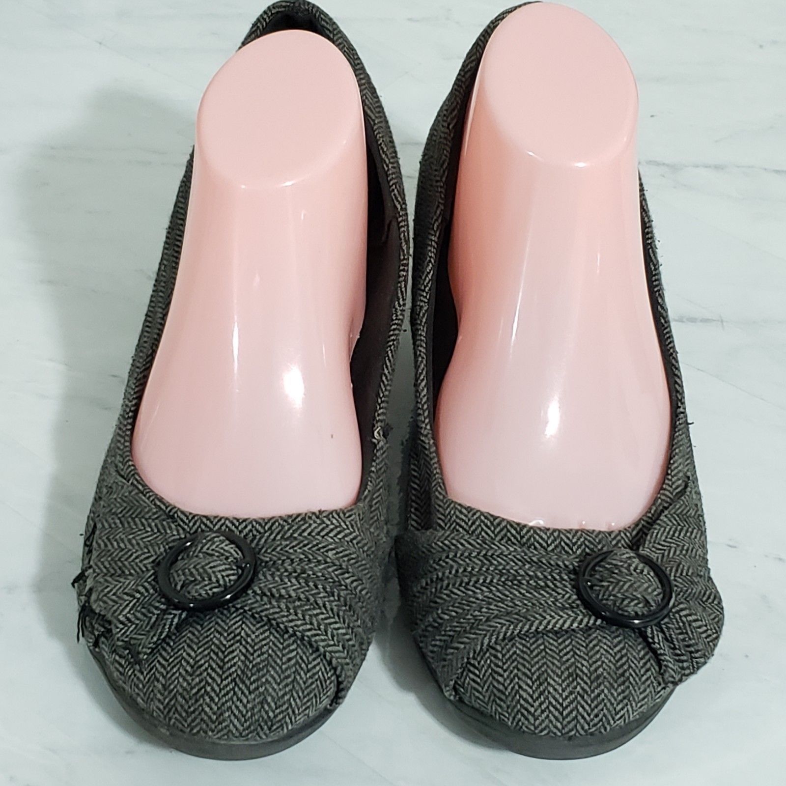 Women’s Deflex Comfort Shoes Size 10W Gray Wedges Career Mid-Heel - Heels