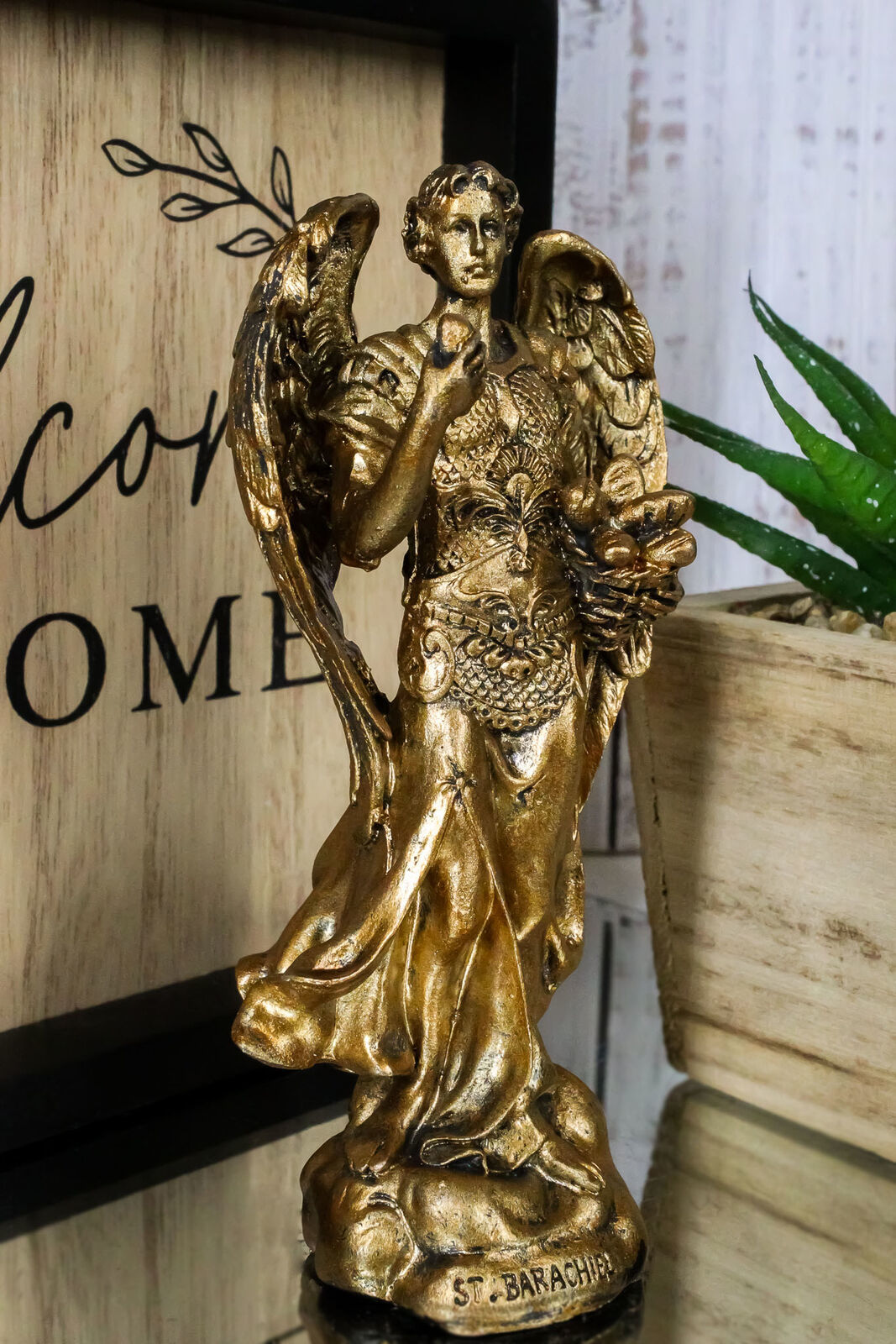 Ebros Bronzed Archangel Saint Barachiel Statue Blessings Of God 5"H ...