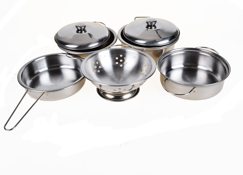 Hot Sale  Stainless  Steel  Pots and Pans Pretend Play 