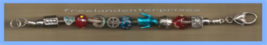 Bracelet PANDORA-LIKE Charm Bracelet ~w/Silvertone Chain & Glass Beads--Ex-Cond - $59.35