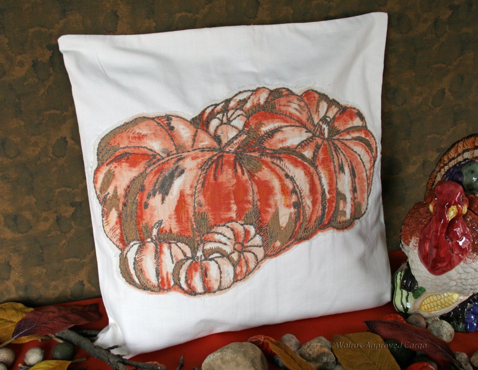 Pottery Barn Harvest Pumpkin Applique Pillow And 10 Similar Items