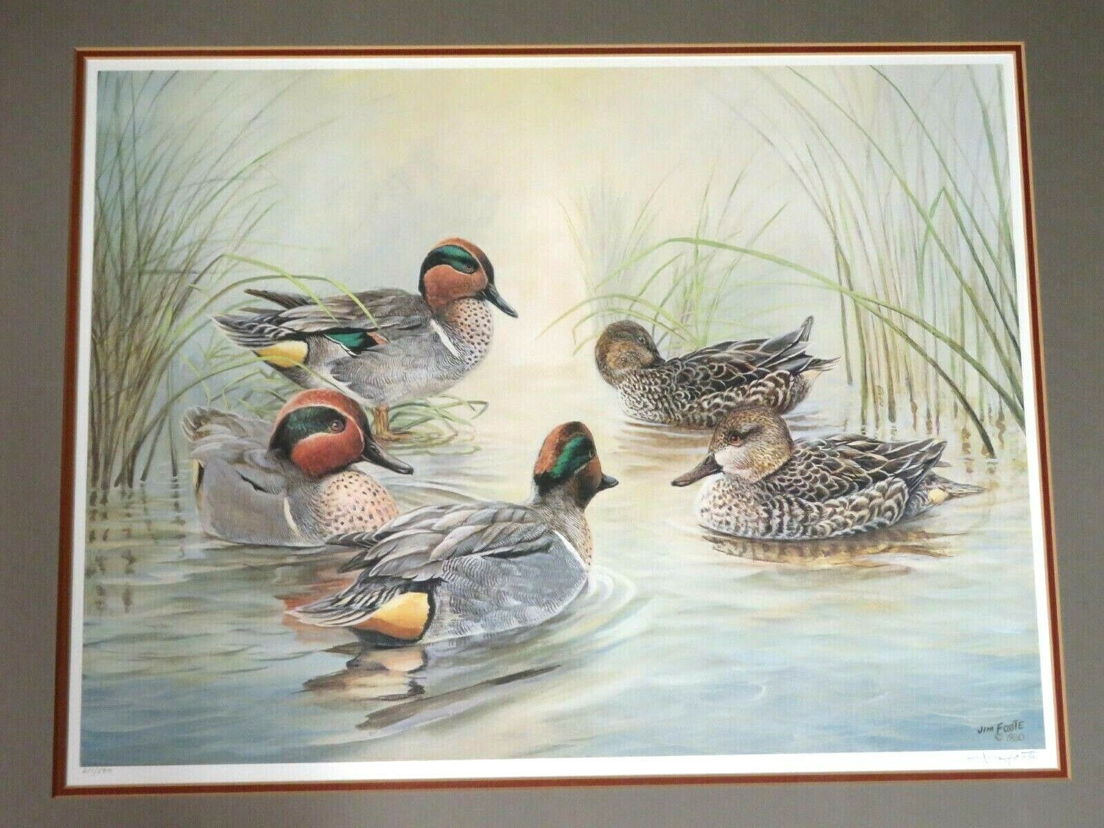 Jim Foote 1980 Framed Duck Art Print - Signed and Numbered 217/580 ...