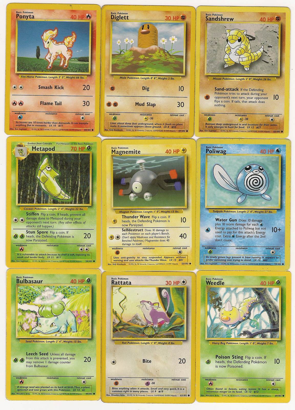 set-of-13-base-set-common-pokemon-cards-pok-mon-mixed-card-lots