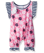 Flap Happy Baby Girls&#39; Seraphina Fluter Sleeve Romper with Snap Crotch 12M - $14.84