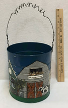 Coffee Can Bucket Hand Painted Country Store Theme Barn Shops Folk Art C... - $9.36