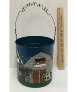 Coffee Can Bucket Hand Painted Country Store Theme Barn Shops Folk Art C... - $9.36