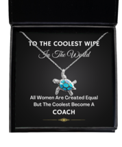 Coach Wife Necklace Gifts - Turtle Pendant Jewelry Present From Husband With  - $49.95