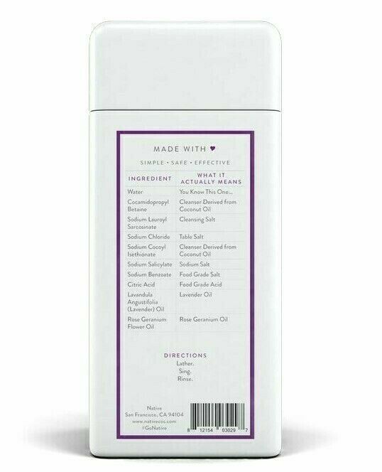 Native Body Wash Lavender & Rose 11.5oz Sulfate and Paraben free Body