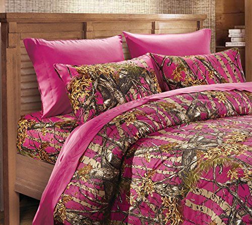 7 Pc Hot Pink King Size Camo Comforter Sheet And 13 Similar Items