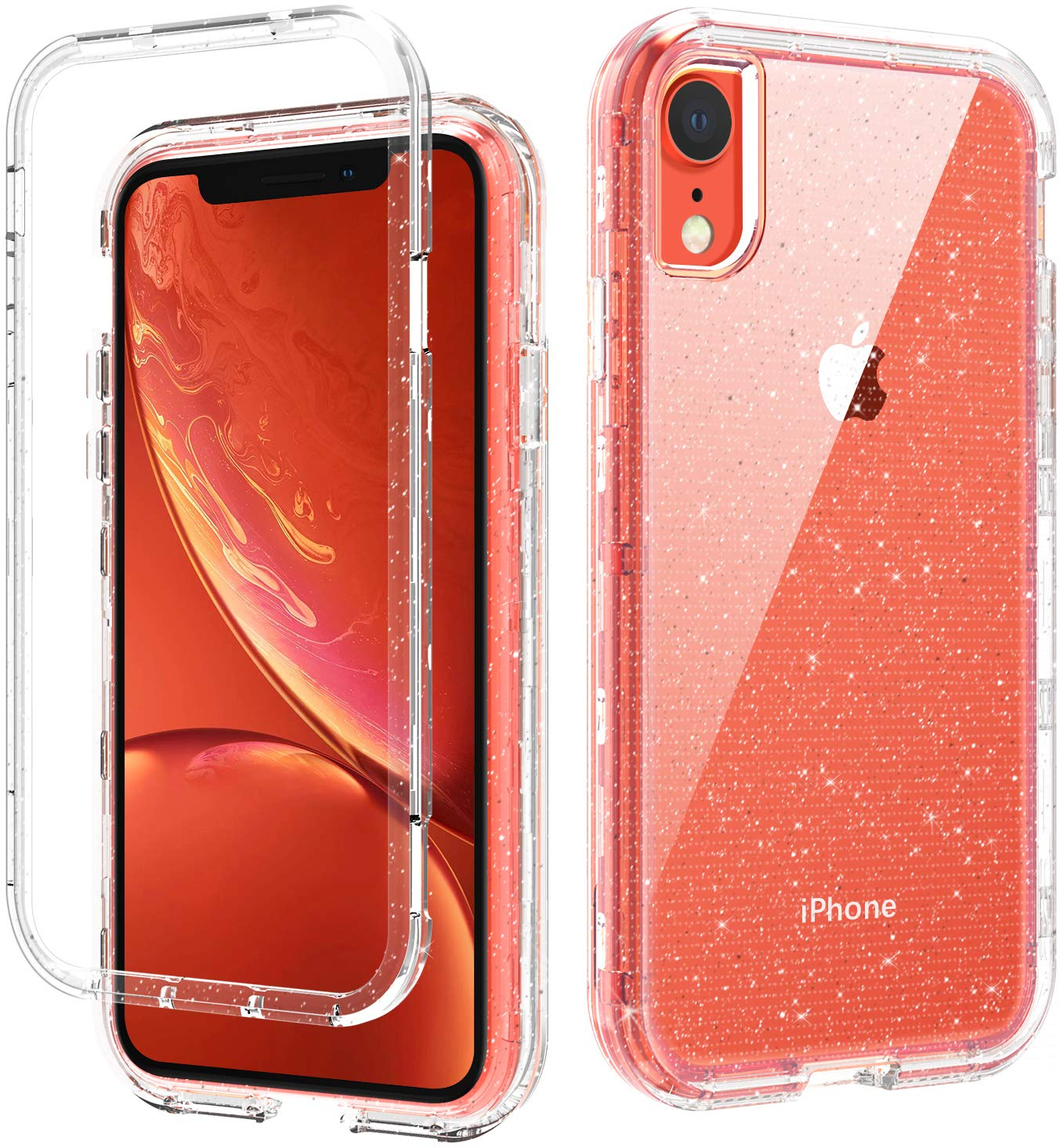 iPhone XR Case Clear, DOMAVER XR iPhone Case Three Layer Heavy Duty