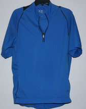 Adidas Golf ClimaProof 1/4 Zip Windbreaker Golf Jacket Size Small Blue Polyester - $12.04
