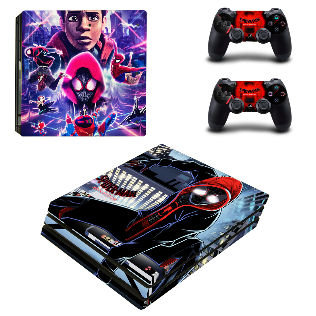 Spider Man Into The Spider Verse Vinyl Skin Decals Stickers for PS4 Pro Consoles Faceplates Spider Man Into The Spider Verse Vinyl Skin Decals Stickers for PS4 Pro Consoles Faceplates