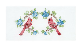 Jack Dempsey Needle Art Cardinals Lace Edge Pillowcases - $20.94