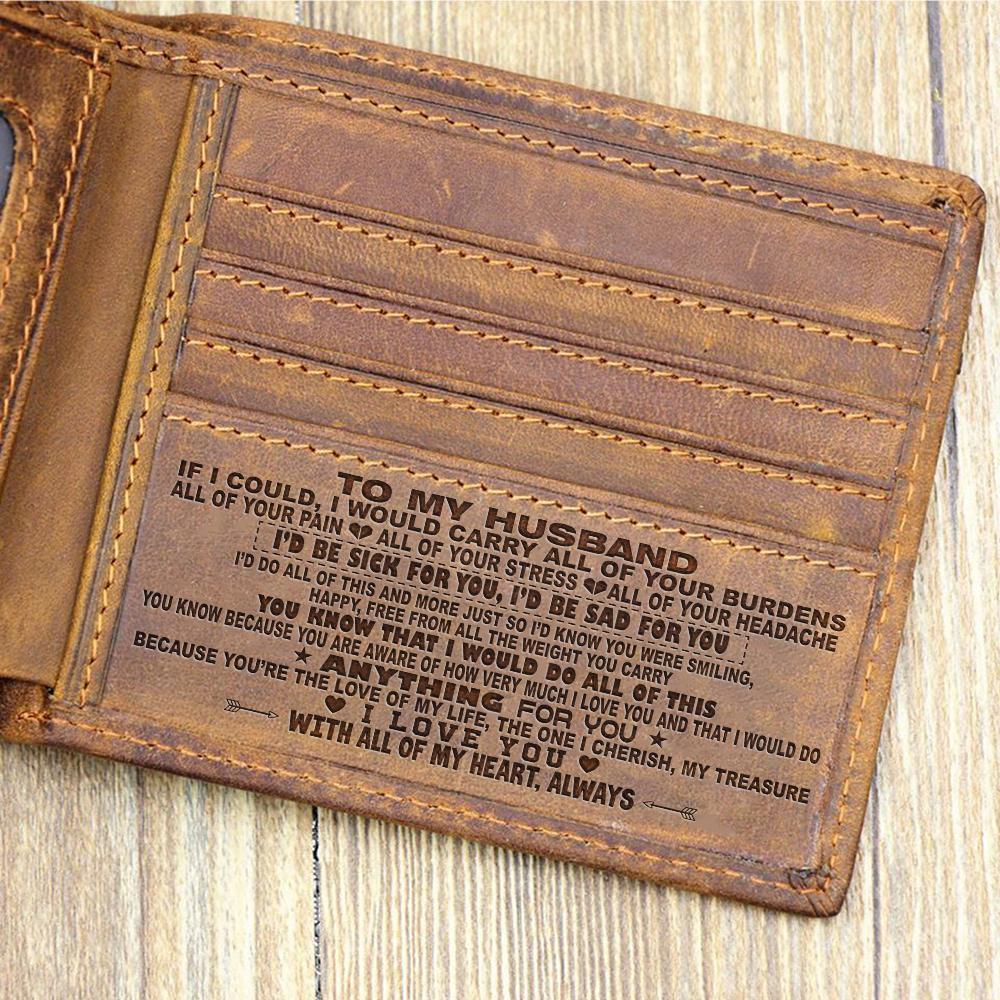 Great Gift For Husband Engraved Leather Wallet Perfect Gift For Your