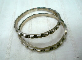 vintage antique tribal old silver bangle bracelet set 2pc gypsy jewellery - $226.71