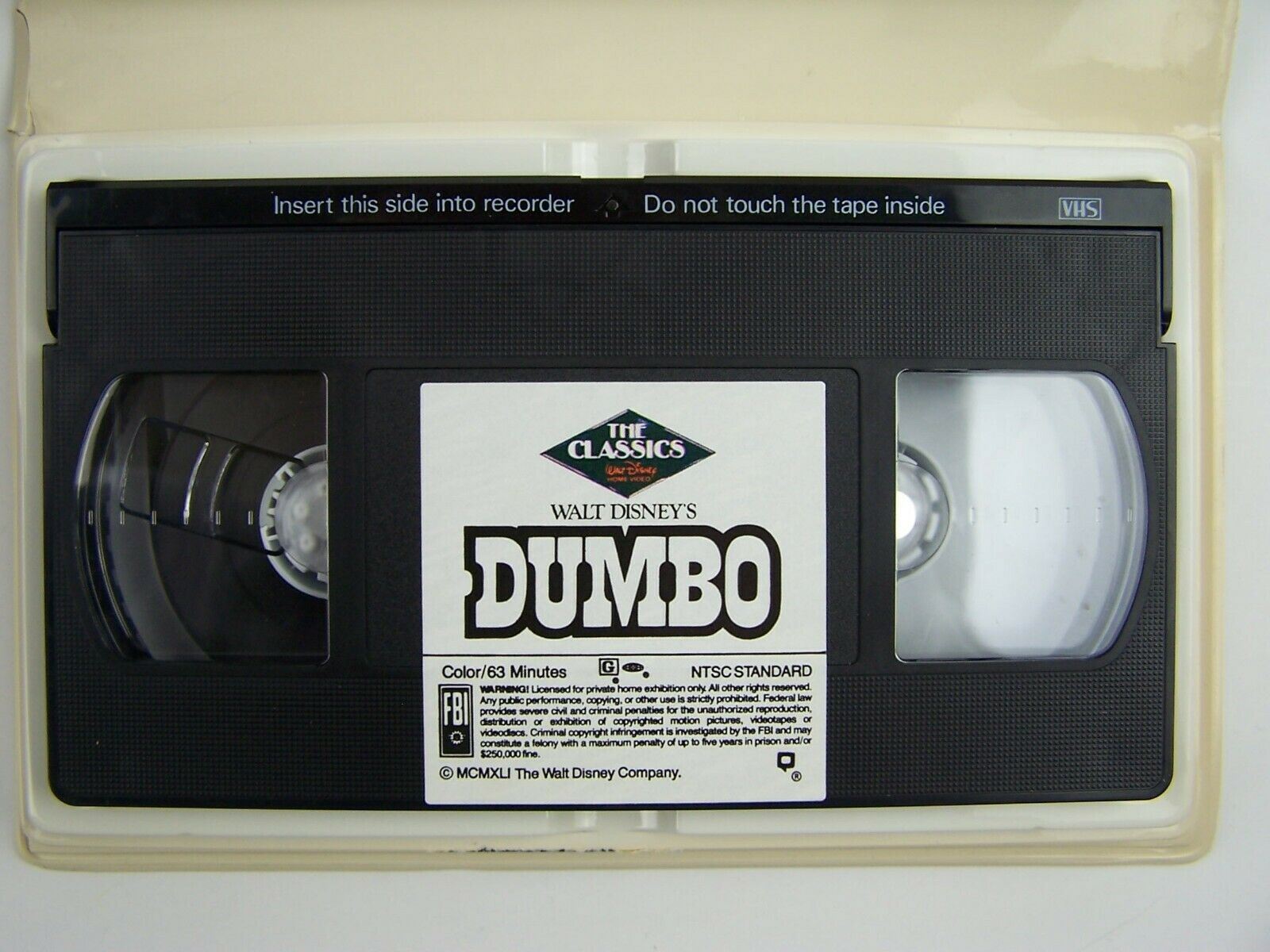 Walt Disney Classic Dumbo Vhs Video Tape Red Signature Black Diamond 