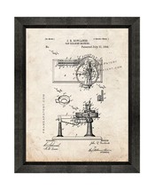 Can Cleaning Machine Patent Print Old Look with Beveled Wood Frame - $24.95+