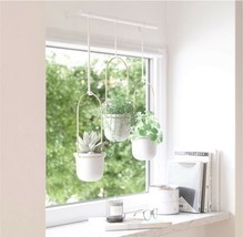 Umbra Triflora Hanging Planters For Window, Indoor Herb Garden, White/Wh... - £49.86 GBP