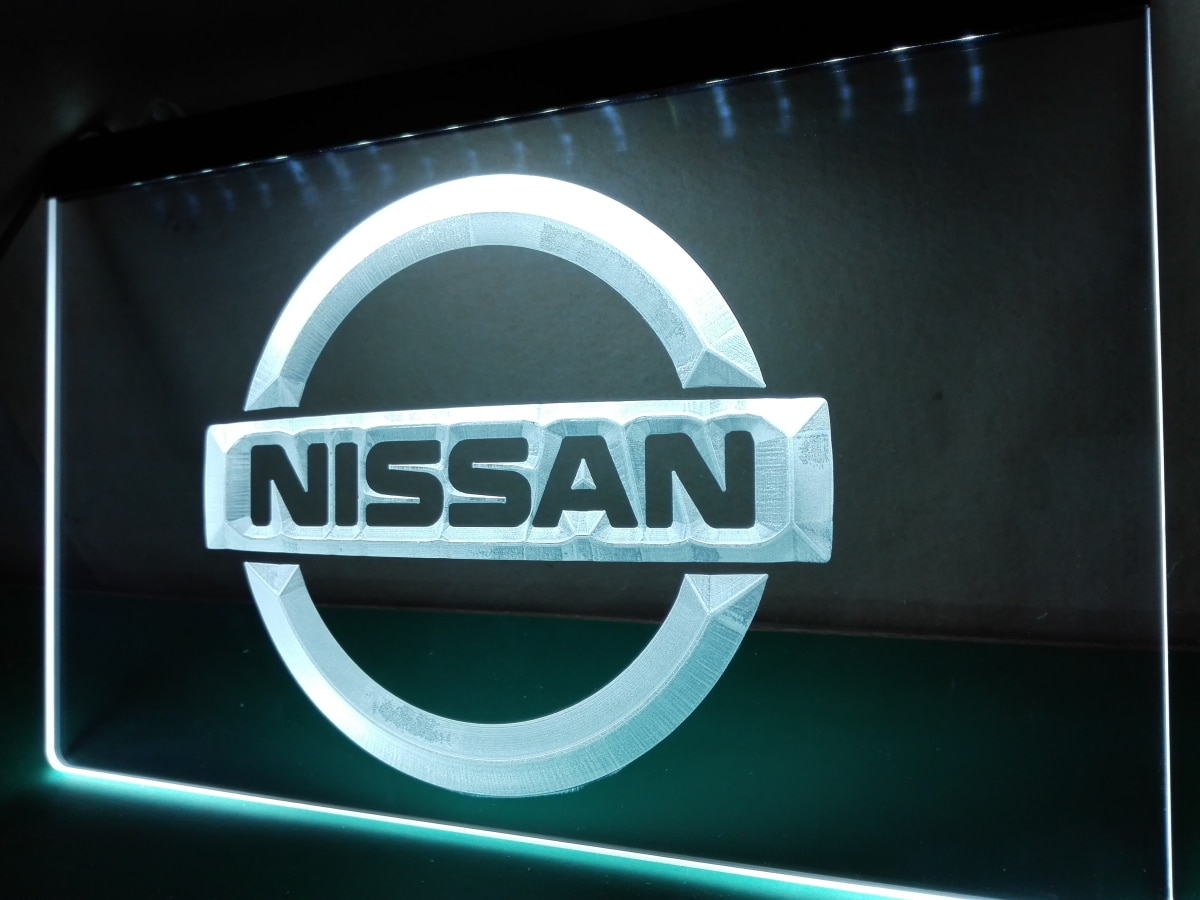 Nissan Car Logo 3D LED Neon Sign Light Plate Flag Club Man Cave Emblem