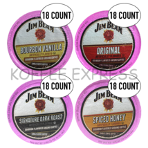  Jim Beam Coffee Single Serve Cups, Vanilla, Original, Dark, Honey, 18 cups ea. - $44.00