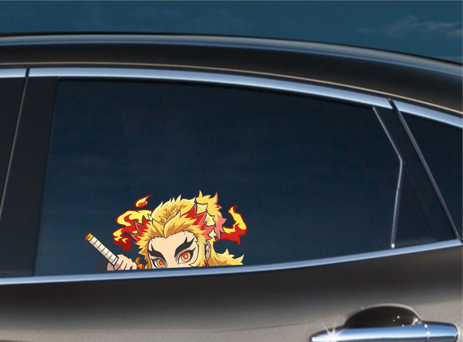 Kyojuro Rengoku Peeking Window Vinyl Decal Anime Laptop Stickers Demon ...