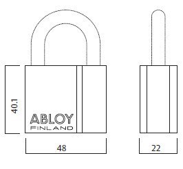 ABLOY PL330C Brass Padlock Shackle Clearance 50mm Keing Platform Classic 2 keys 