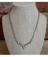 Stunning vintage white rhinestone choker necklace with gorgeous teardrop... - $20.00