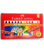 Faber-Castell  12 Wax Crayons  Assorted Shades   Oil Pastels  57 mm each - $6.25