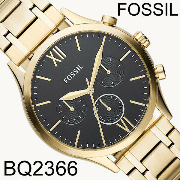 NIB Fossil BQ2366 Fenmore Midsize Multifunction Gold Stainless Steel Watch FS