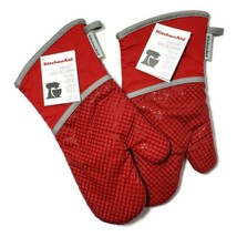 KITCHEN AID 2 PACK MINI MITT 100/% COTTON SILICONE GRIP SAND NWT