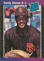 Sandy Alomar 1989 Donruss Autograph Rookie Card #28 Padres