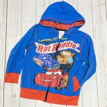 Disney Pixar Cars Lightning Mcqueen Sweatshirt 5/6 Full Zip Hoodie Jacket - $18.99