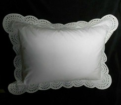Ralph Lauren White eyelet lace Throw Pillow 15" X 20" retail $185 - $93.01