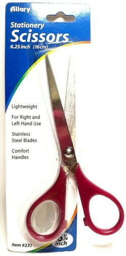 Lot of 2 Allary Style #231 Stationary Scissors, 6.25 Inch, Red