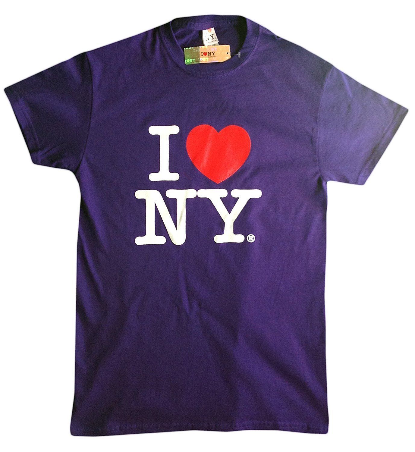 Primary image for I Love NY New York Kids Short Sleeve Screen Print Heart T-Shirt Purple