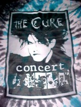 Vintage 1980s The Cure Concert Adult Unisex Blue Tie Dye T-Shirt Tee L - $74.25