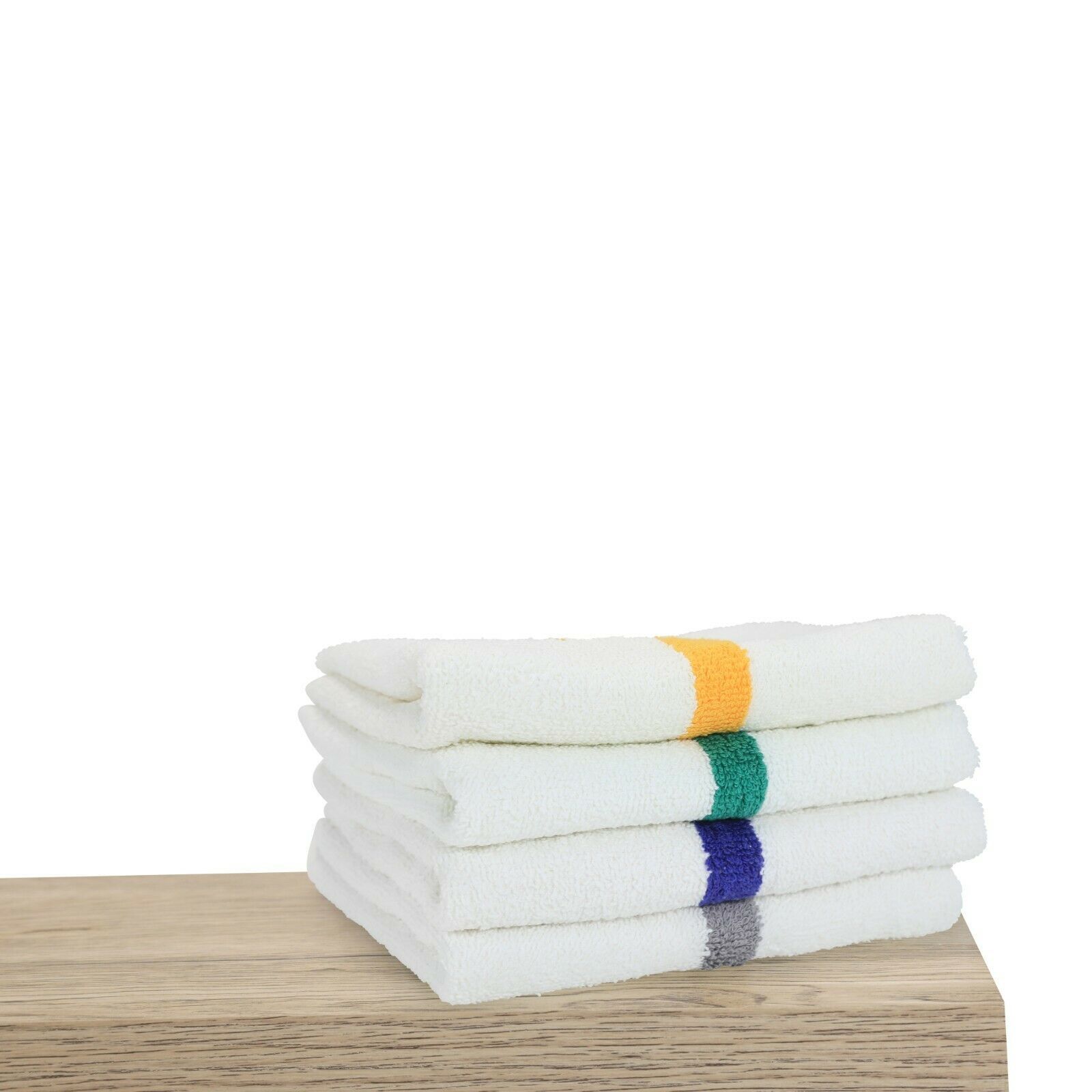 12 Pack of Gym Hand Towels 16 x 27 Absorbent Cotton Striped Workout Spa