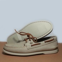Sperry Top-Sider Boat Shoes 2-eyelets Leather Perforated Size 8.5 Cement... - $87.25