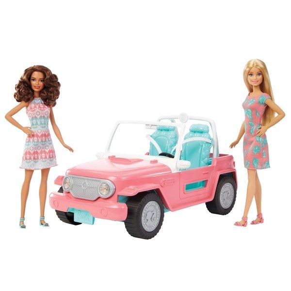 Barbie Jeep with Two Dolls,barbie doll,Barbie Jeep & play accessories - Other