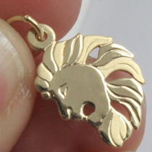 SOLID 18K YELLOW GOLD ZODIAC SIGN PENDANT, ZODIACAL CHARM, SATIN, MADE IN ITALY image 4
