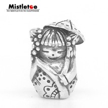 Ine 925 sterling silver umbrella doll charm bead fit ohm troll and pan bracelet jewelry thumb200
