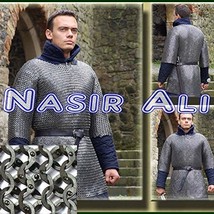 Nasir Ali Stainless Steel Chain Mail Shirt Full Flat Riveted Large High Quality 