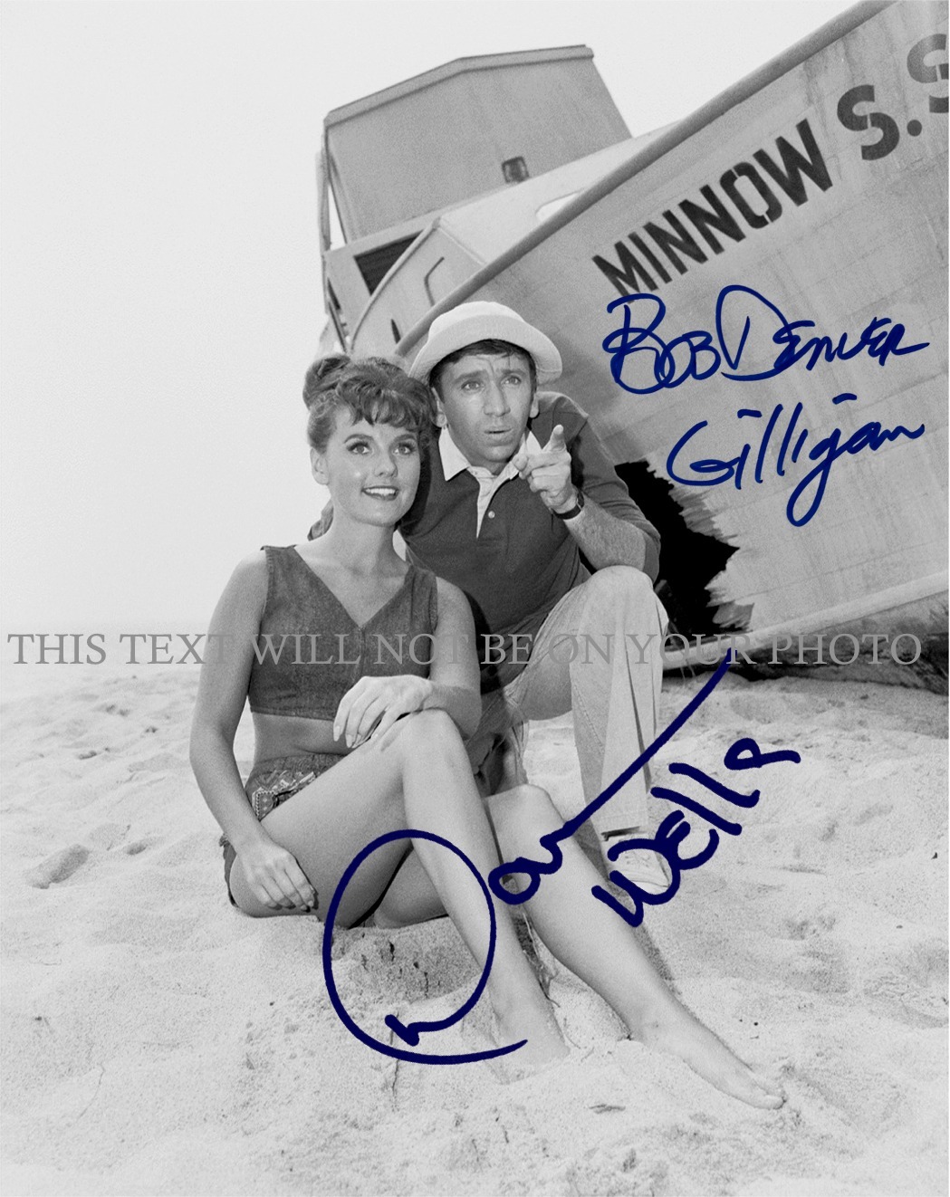 Dawn Wells And Bob Denver Gilligans Island Cast Signed Autograph 8x10 Rp Photo Television 