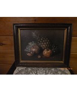Art Print Signed Cornelius Le Mair Pineapple Grapes Framed Approximately... - $37.39