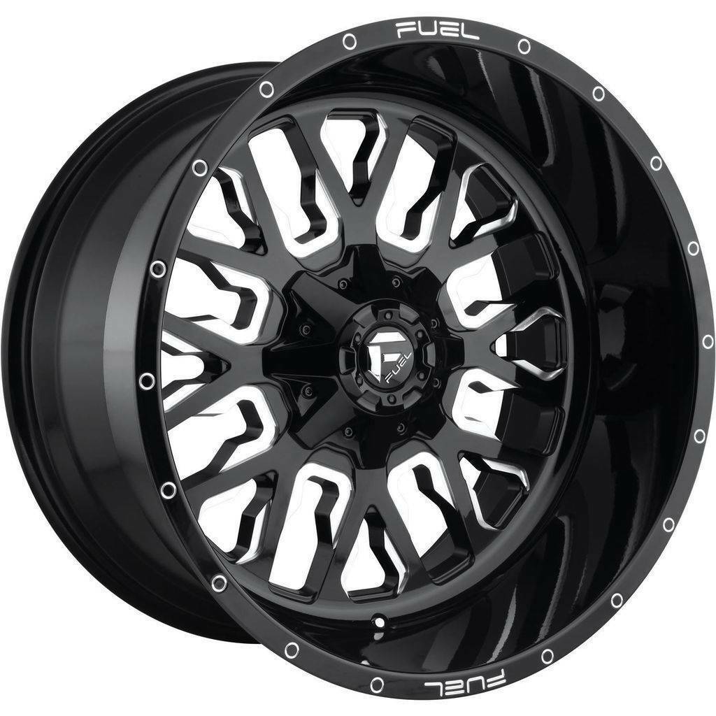 20x10 Fuel D611 Stroke 8x6.5/8x165.1 18 Gloss Black Milled Wheels Rims
