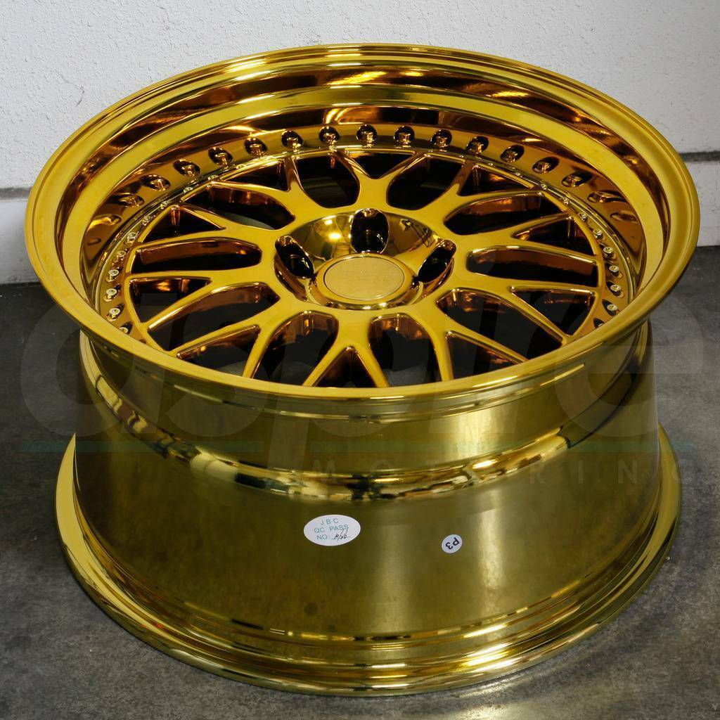 18x9.5 ESR SR01 SR1 5x100 22 Gold Chrome Wheels Rims Set(4) Wheels