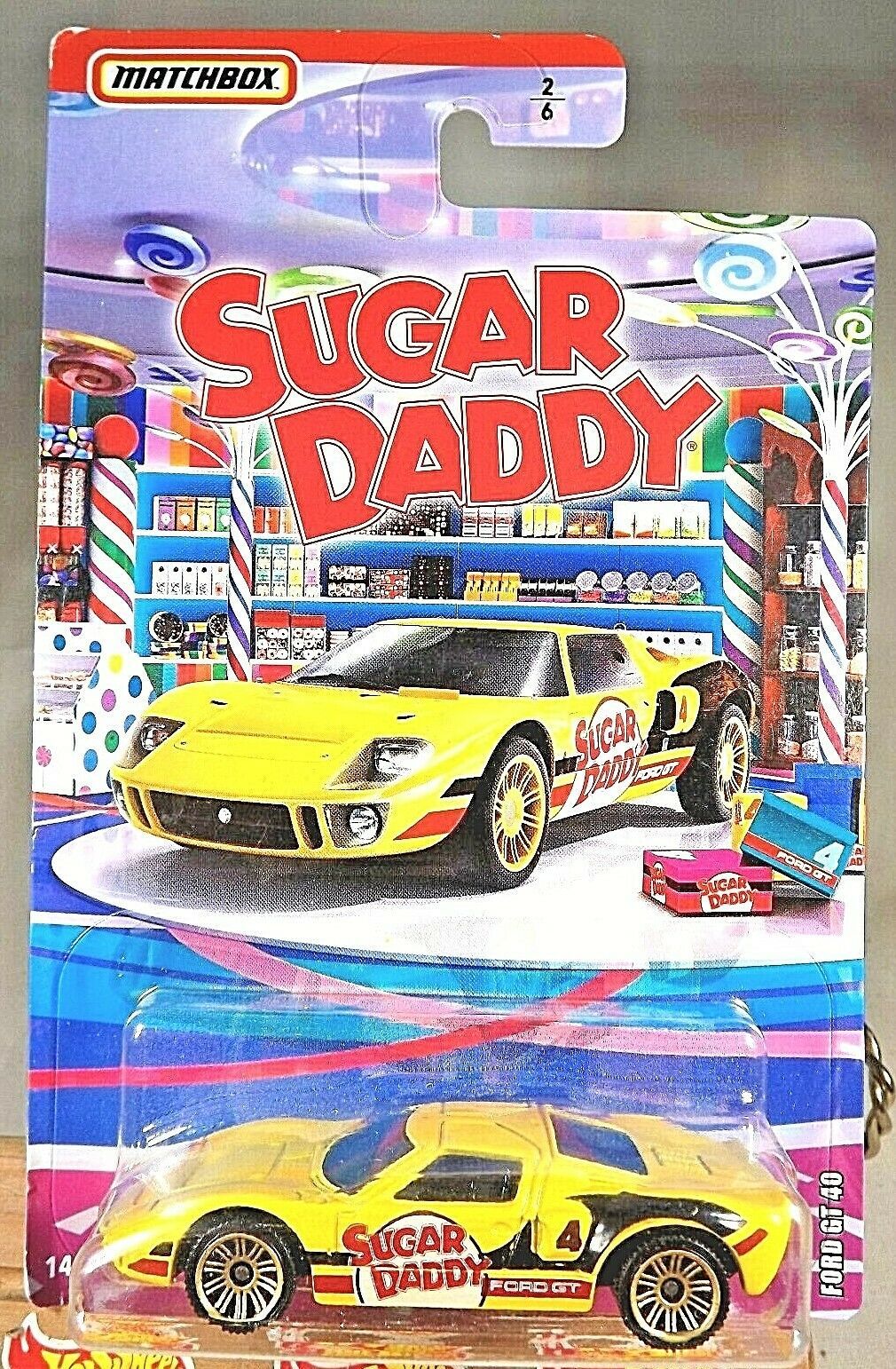 2020 Matchbox Kroger 2/6 Sweet Rides-Sugar Daddy FORD GT40 Yellow w/Gold 10 Sp