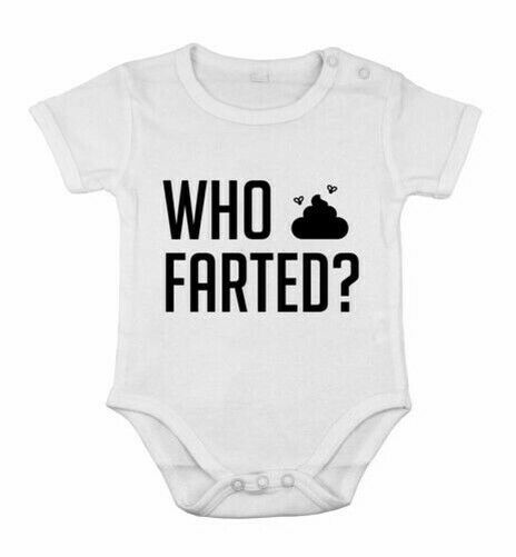 Who farted? Funny unisex Babygrow Newborn Romper Toddler Kids special baby gift